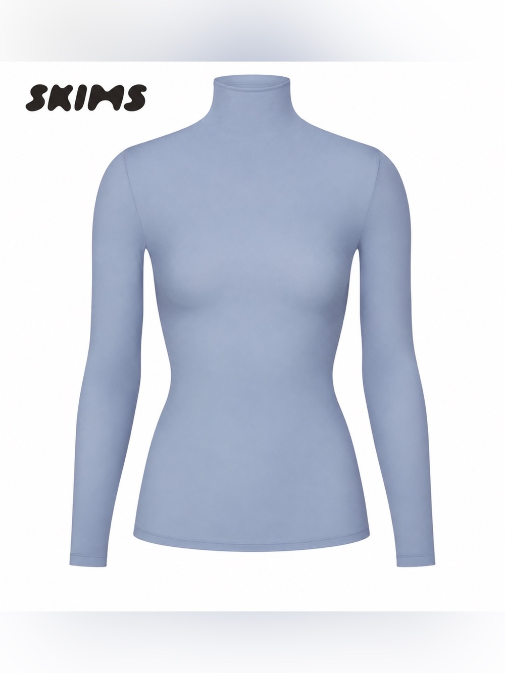 NWT SKIMS FITS EVERYBODY LONG SLEEVE T-SHIRT Turtleneck Slate
